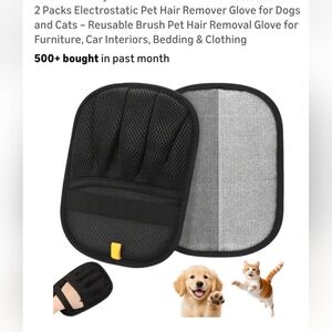 Black and Gray Pet Hair Removal Glove